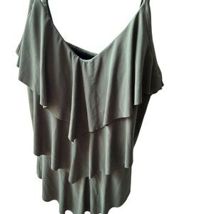 Magicsuit Tankini Womens sz 12 tiered Military Olive Green swim bathing suit
